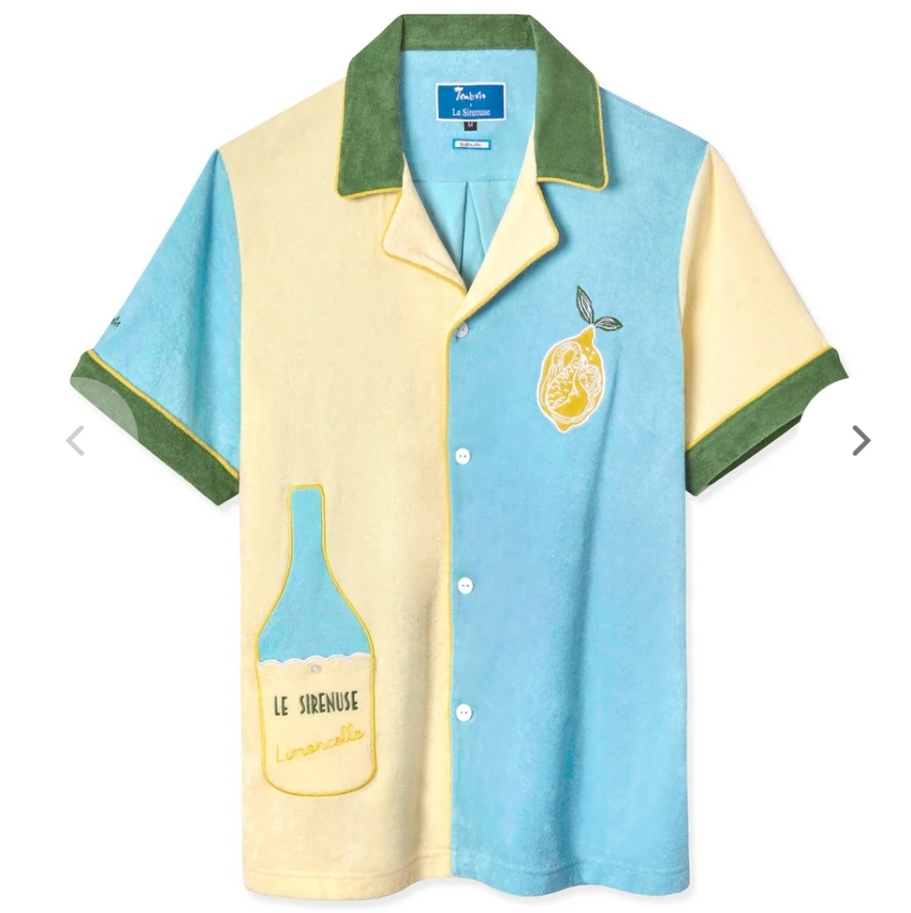 TOMBOLO 'Sirenuse' Limoncello Cabana (Color Block) Men's Large Shirt
